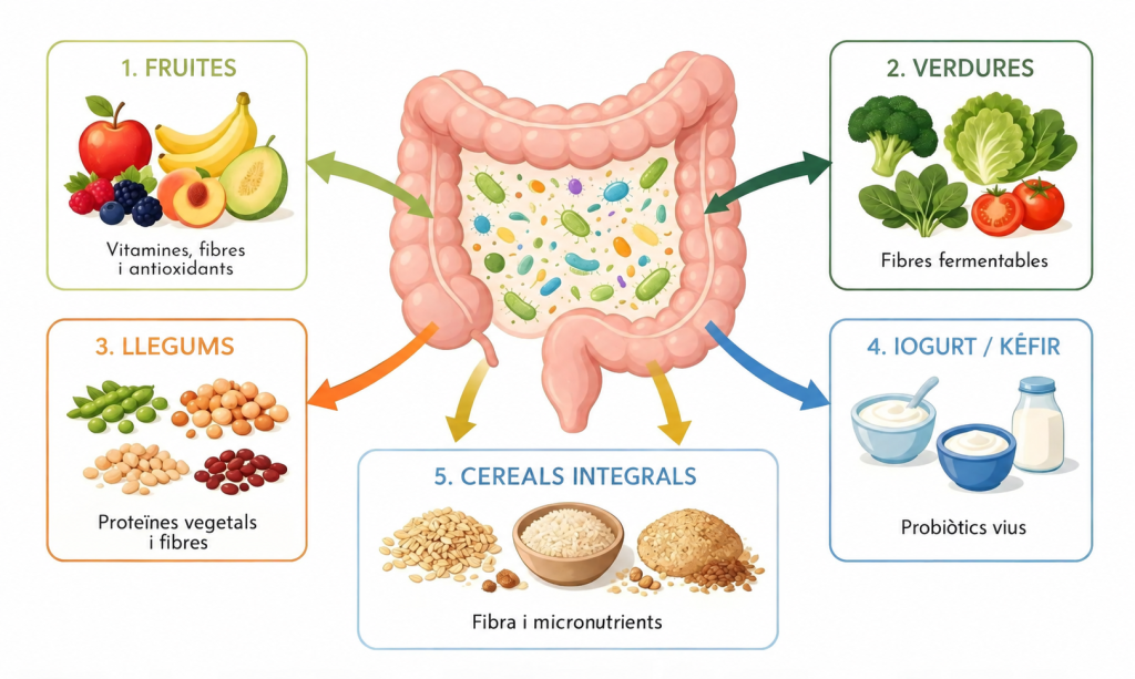 5 aliments per cuidar la microbiota intestinal